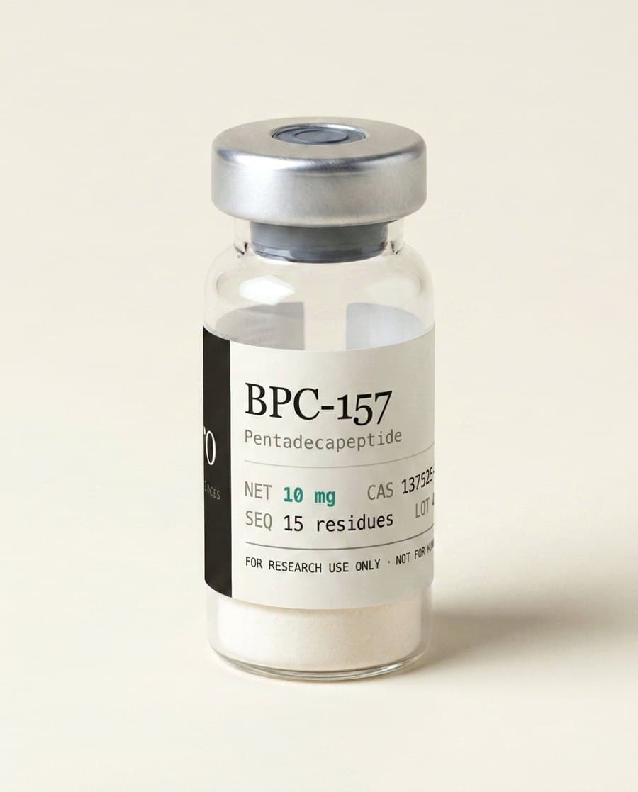 BPC-157 vial, angled