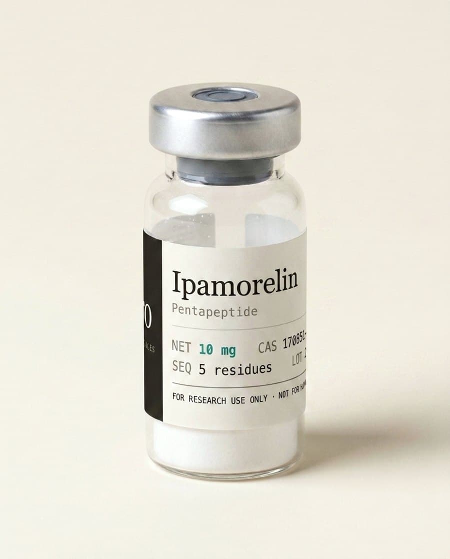 Ipamorelin vial, angled