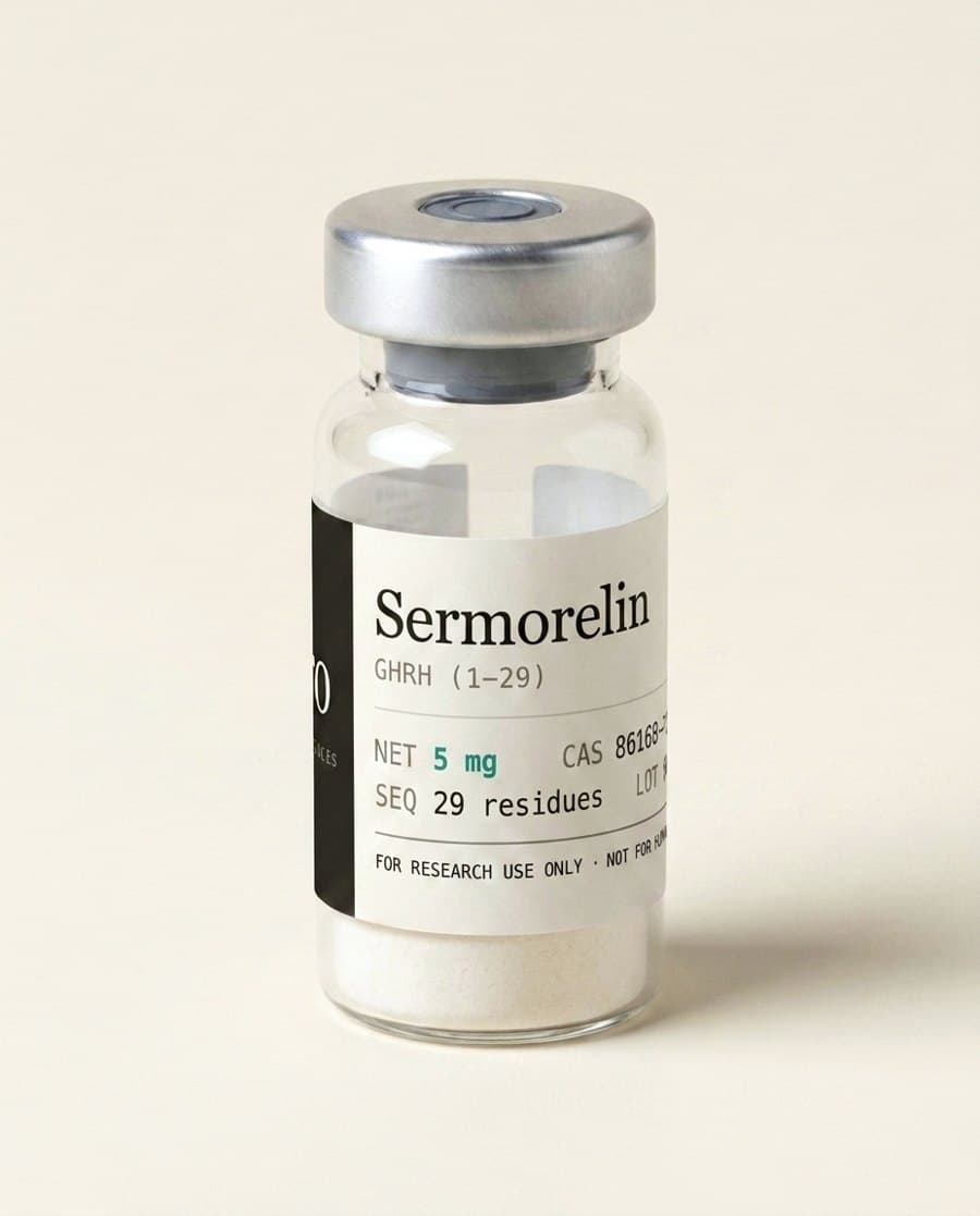 Sermorelin vial, angled